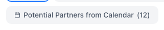 The Potential Partners from Calendar chip on the Partners page, showing a count of waiting suggestions.